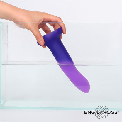 Vibrating Color Changing Dildo Blue to Purple Size M 17 cm