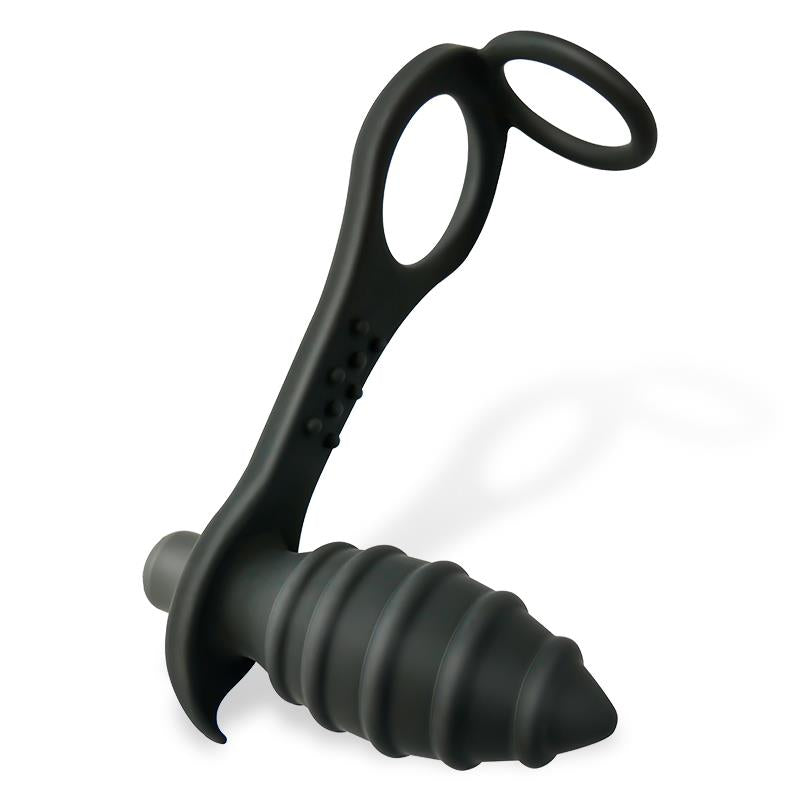 Aksten Vibrating Anal Plug with Penis Ring