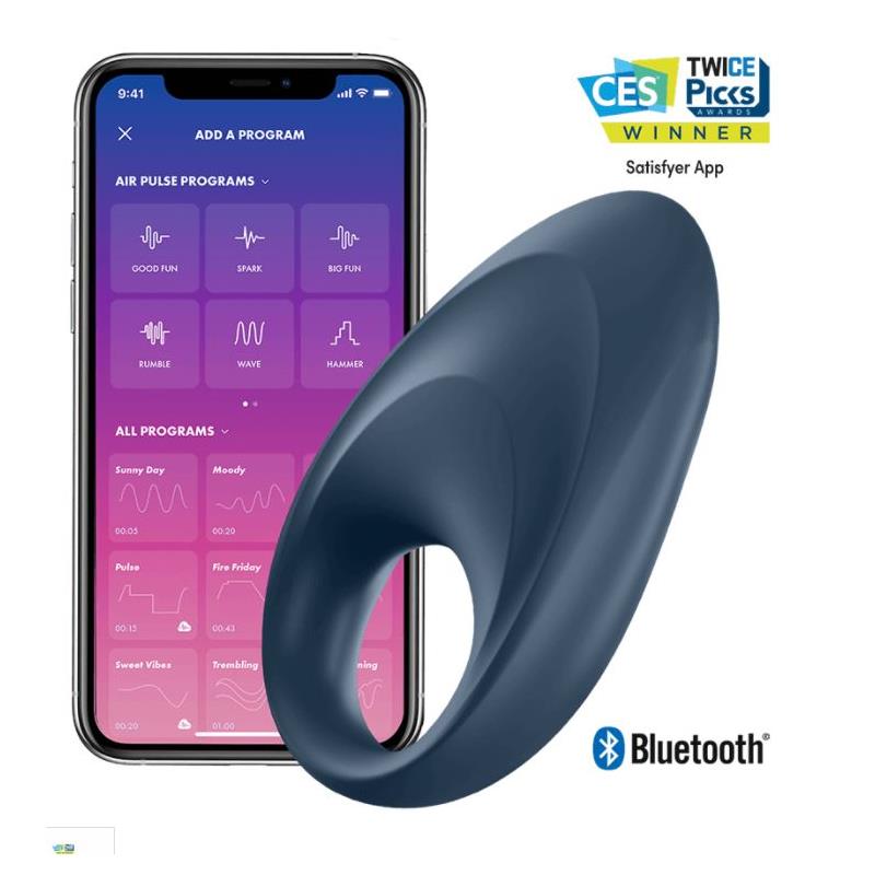 Mighty One Vibrating Ring with APP Blue