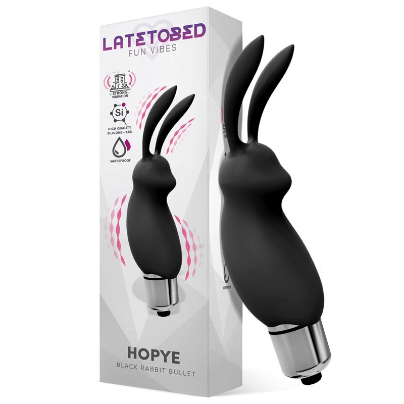 Hopye Rabbit Vibrating Bullet Silicone Black