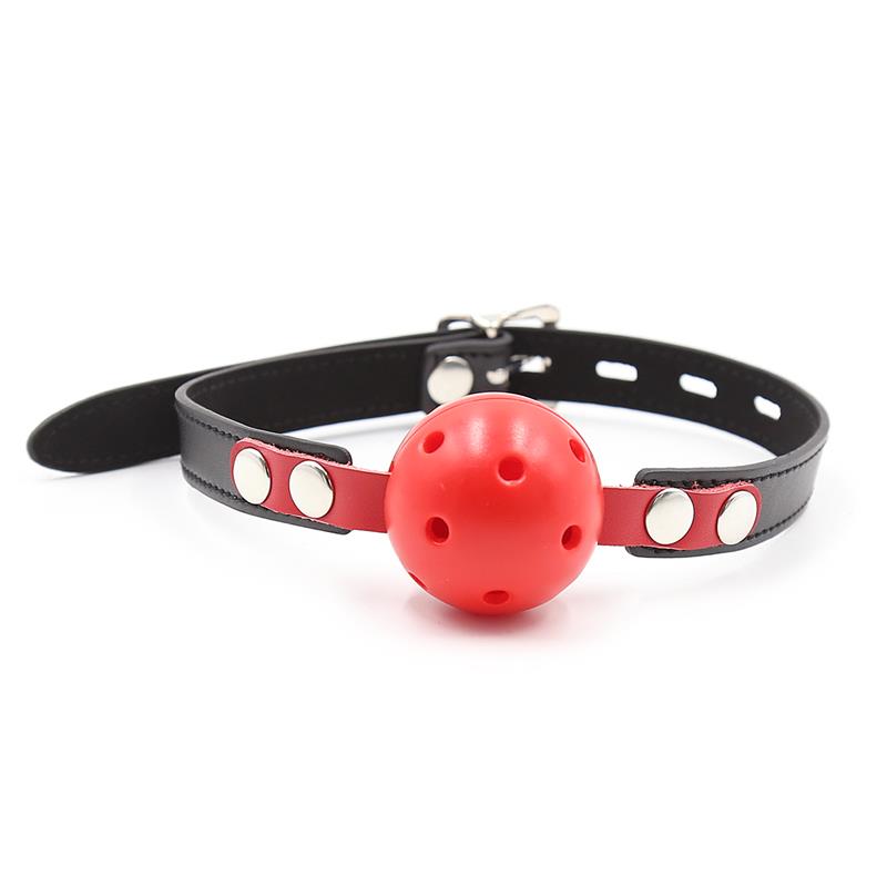 Ball Gag Breathable Black Red