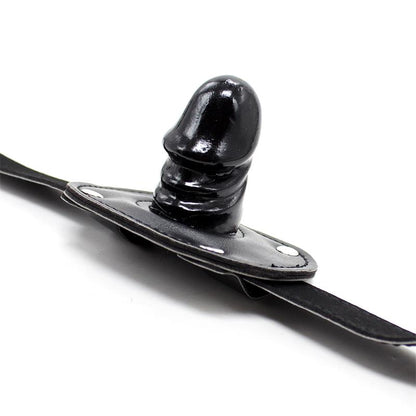 Locking Short 5 cm Penis Gag Ball Black