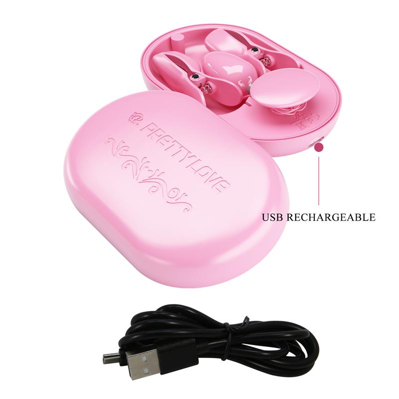 Surprise Box Vibrating Egg and Electric Shock Nipple Clamps Pink