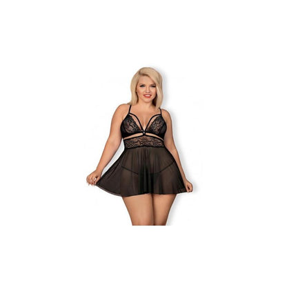 Babydoll and Thong Set Black