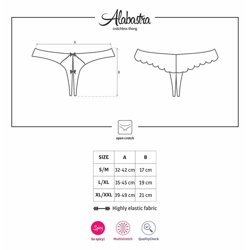 Alabastra Crotchless Thong White