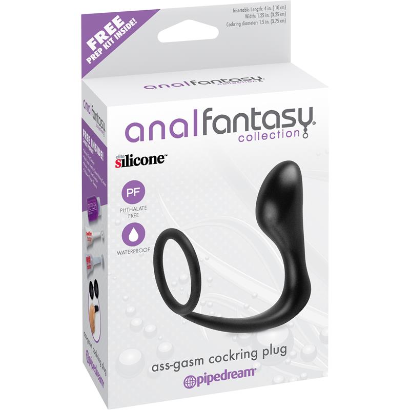 Anal Stimulator Ass Gasm Cockring Plug Colour Black