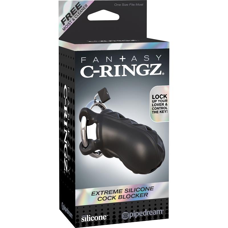 Fantasy C Ringz Extreme Silicone Cock Blocker Black