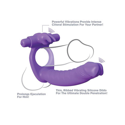 Fantasy C Ringz Silicone Double Penetrator Rabbit Purple