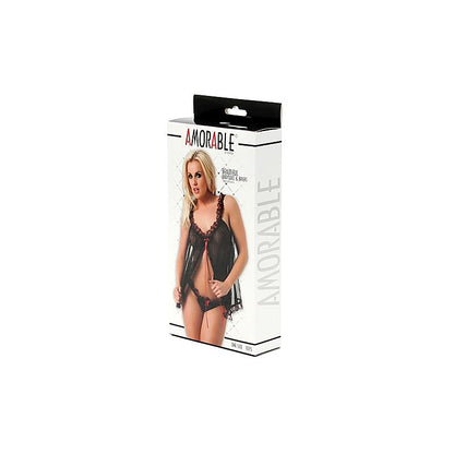 Babydoll and Briefs Black One Size