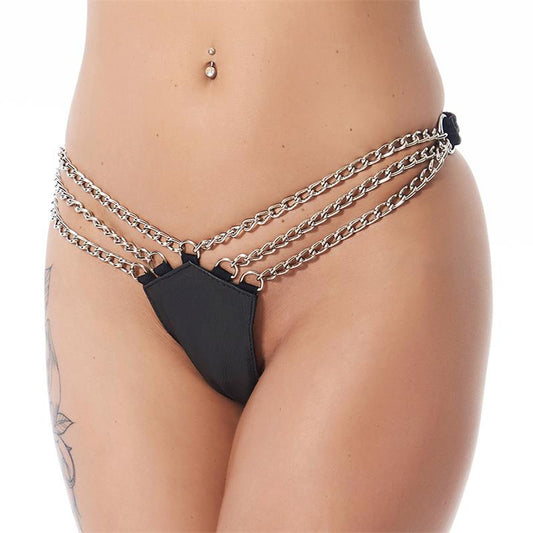 Rimba Bondage Play Briefs with Chains Black