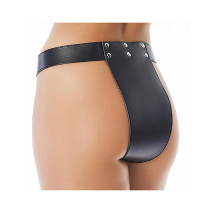 Leather Chastity Briefs with Padlocks