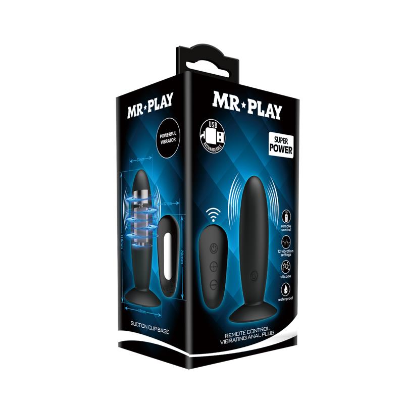 Mr Play Vibrating Butt Plug with Remote control USB