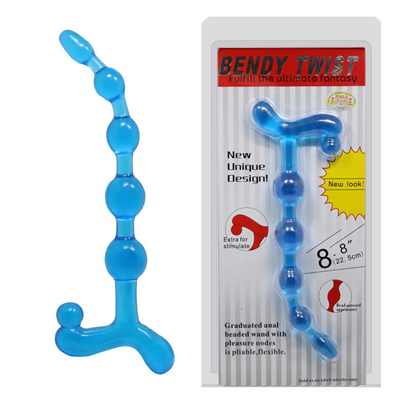 Bendy Twist Anal Beads Blue