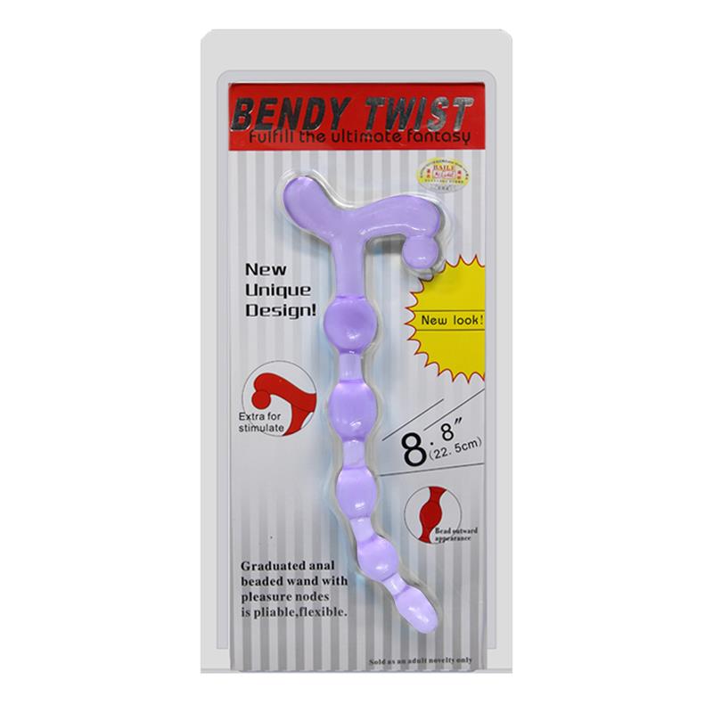 Bendy Twist Anal Beads Purple