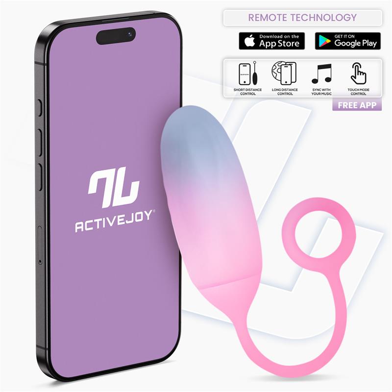 Vibrating Egg with APP Double Layer Silicone Blue Pink