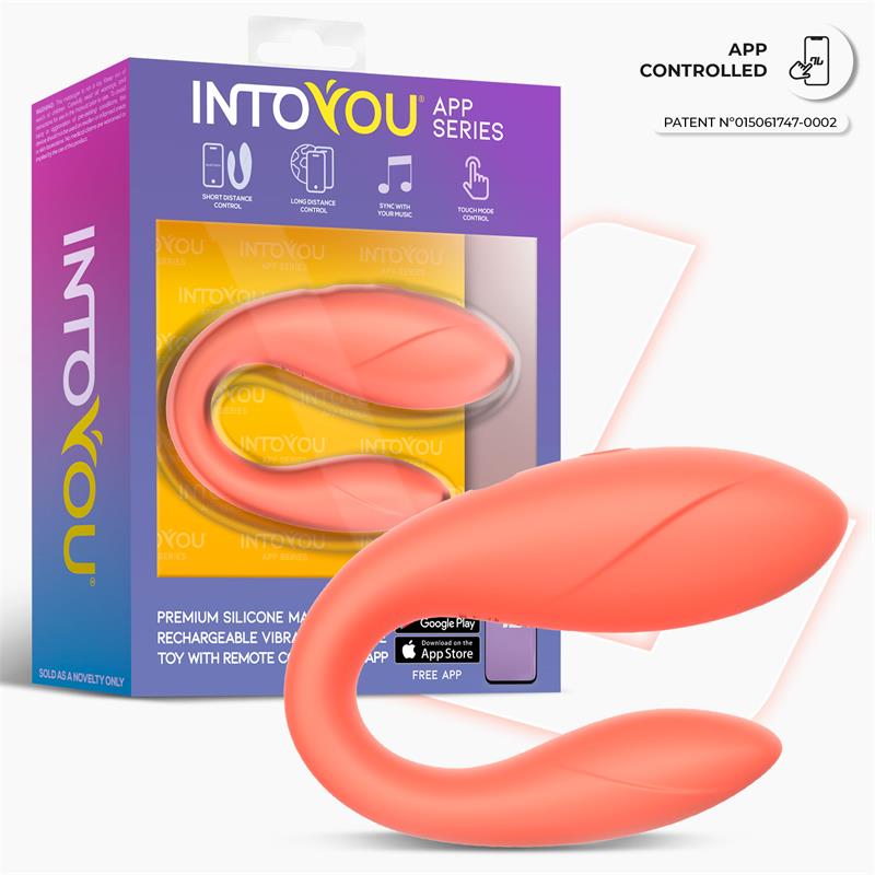 Couple Toy with App Flexible Silicone Salmon