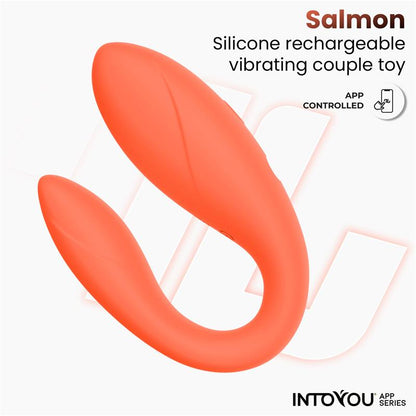 Couple Toy with App Flexible Silicone Salmon