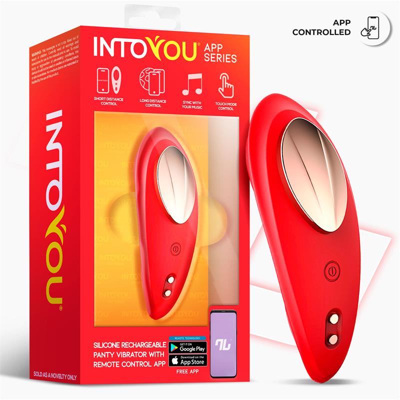 Silicone Panty Vibrator with App Layer Red