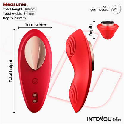 Silicone Panty Vibrator with App Layer Red