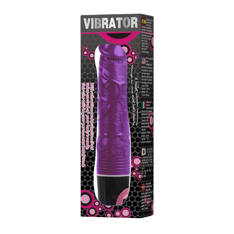 Glitter Vibrating Dildo Purple