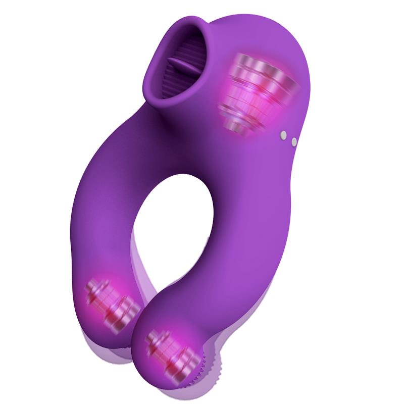 Fenda Vibrating Ring with Licking Tongue and Remote Control 3 Motors Magnetic USB