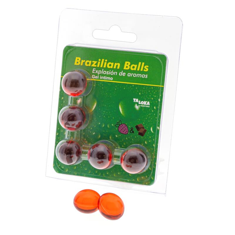 5 Brazilian Balls Strawberry and Chocolate flavor