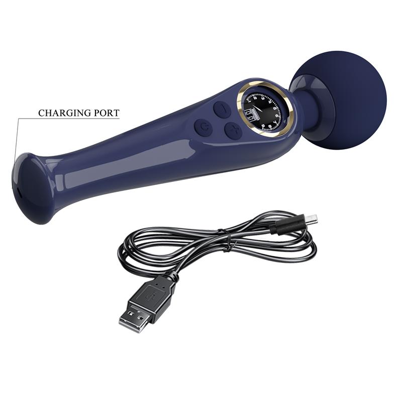 Skyler Massager Wand with Digital Screen Blue