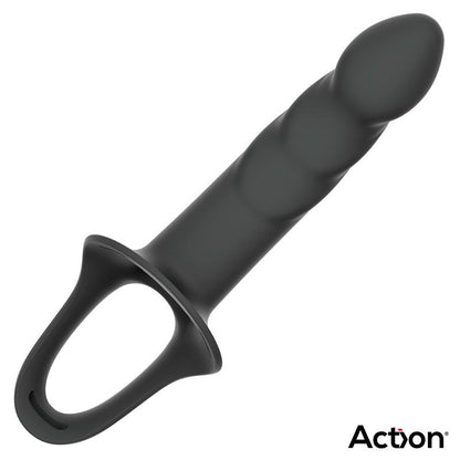 Strap On with Hollow Dildo Premium Silicone Size L Black