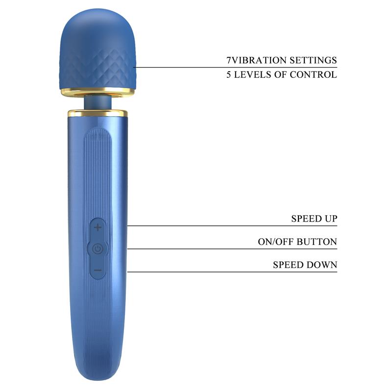 Vibrating Wand USB Silicone Blue