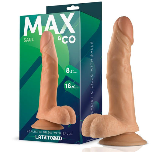 Saul Realistic Dildo with Testicles Flesh 825 21 cm