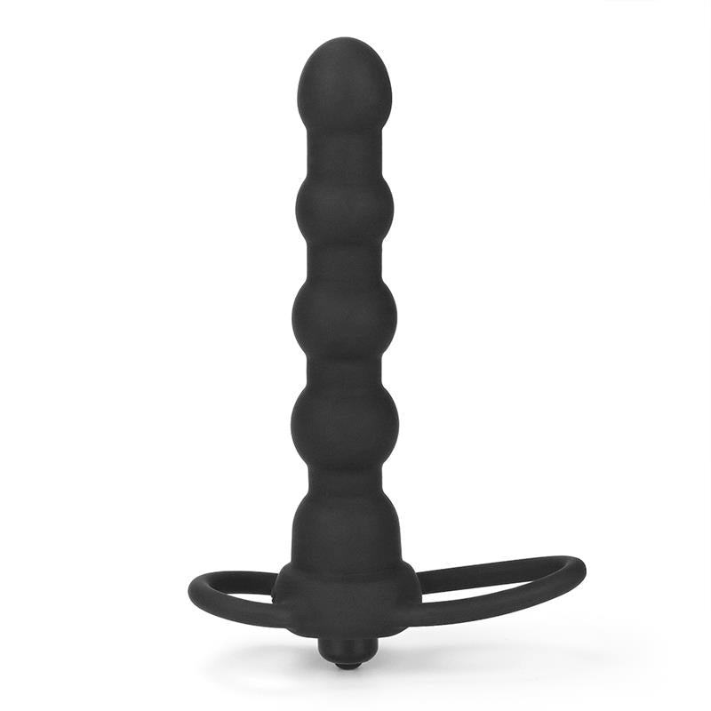 Butt Plug Double Prober with Vibration Black