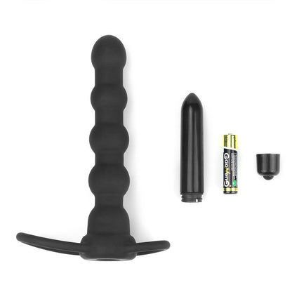 Butt Plug Double Prober with Vibration Black