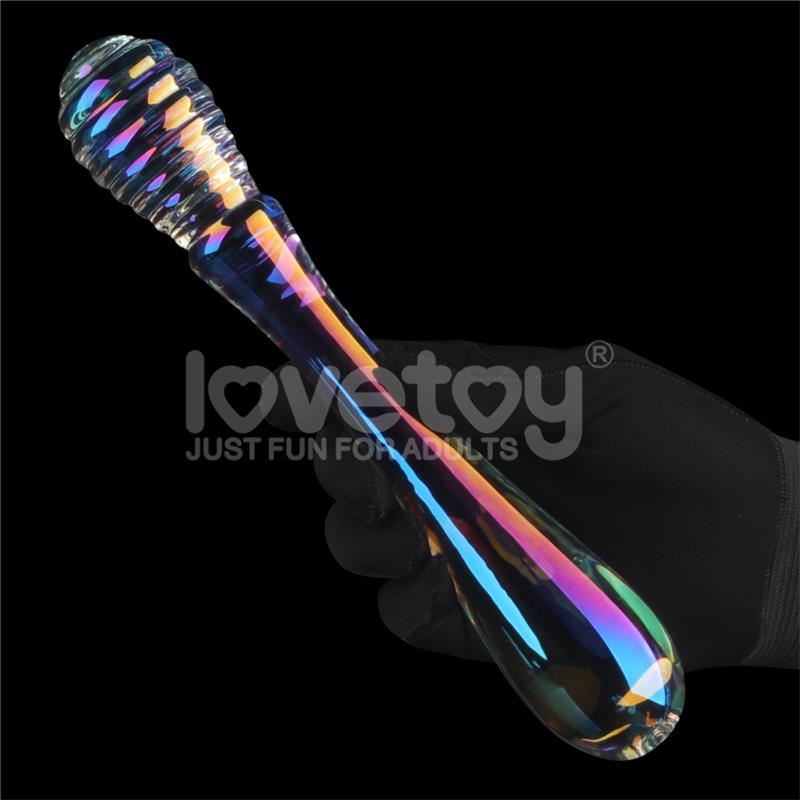 GLow in the Dark Glass Dildo Twilight Gleam Twin Pleasures