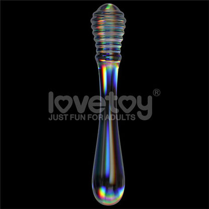 GLow in the Dark Glass Dildo Twilight Gleam Twin Pleasures