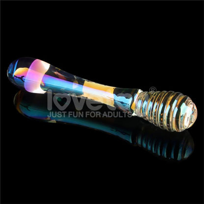 GLow in the Dark Glass Dildo Twilight Gleam Twin Pleasures