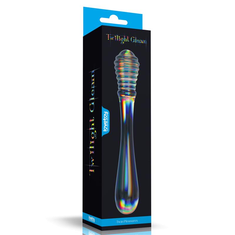 GLow in the Dark Glass Dildo Twilight Gleam Twin Pleasures