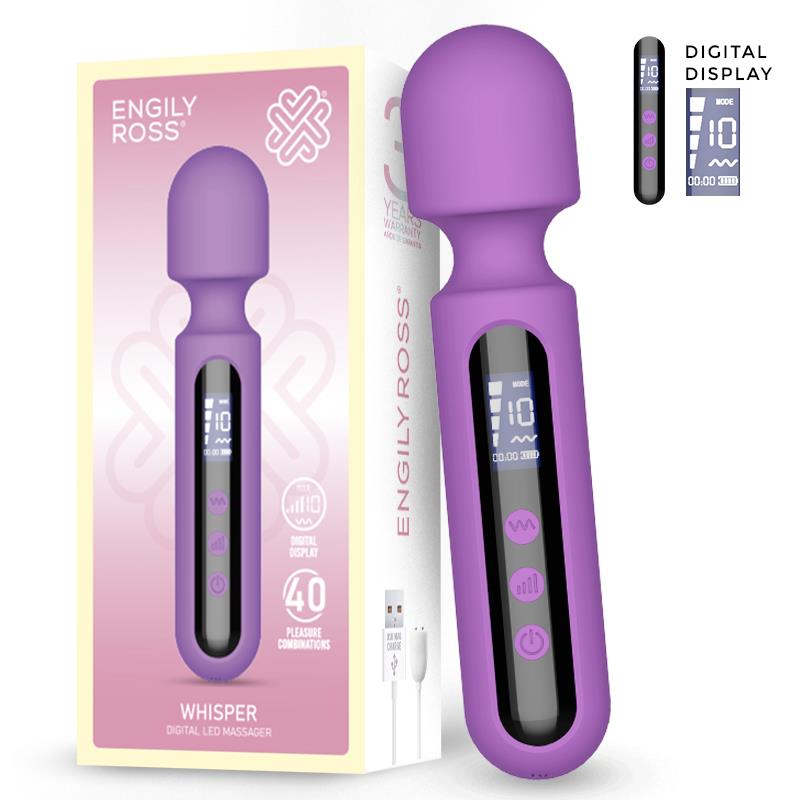 Whisper Wand Massager with Gigital Led Screen 17 cm