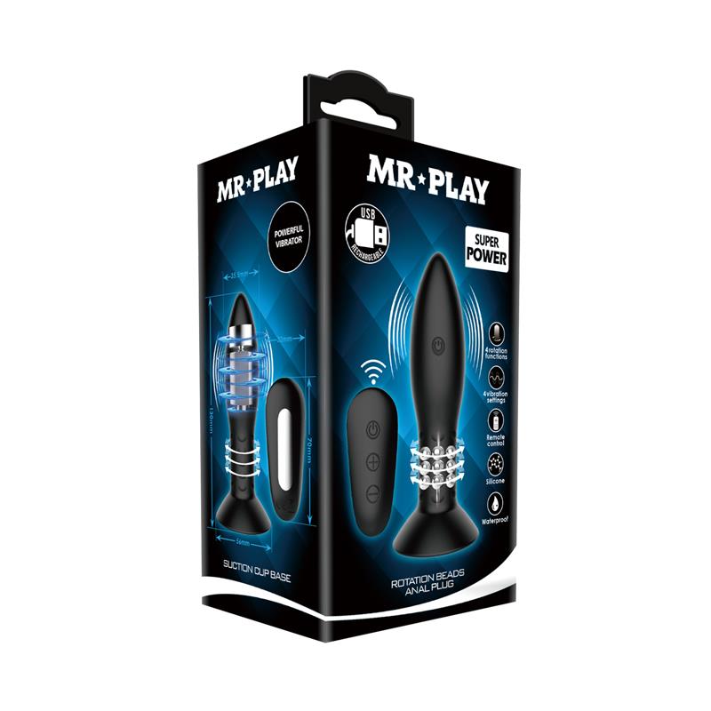 Mr Play butt Plug with Vibration and Rotation Remote Control