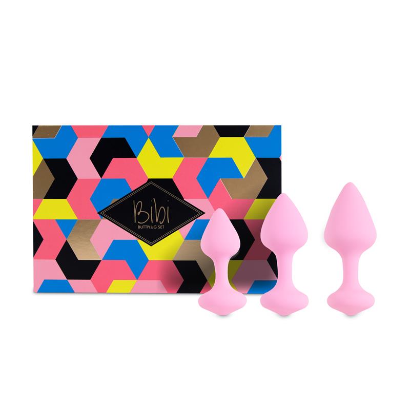 Bibi Set of 3 Butt Plug Pink