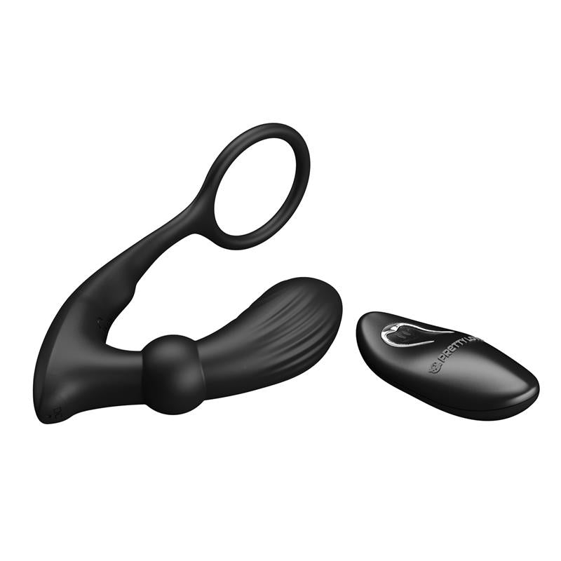 Warren Remote Controlled Vibrating and Pulsating Anal Plug and Penis Ring