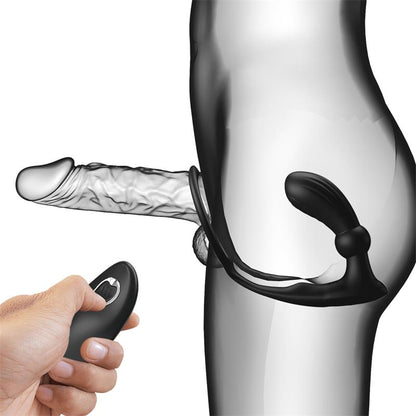 Warren Remote Controlled Vibrating and Pulsating Anal Plug and Penis Ring