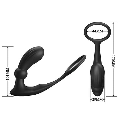 Warren Remote Controlled Vibrating and Pulsating Anal Plug and Penis Ring