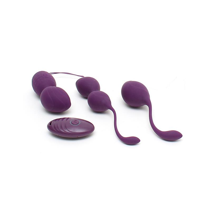 Vibrating Kegel Ball Set Remote Control Rimini Purple